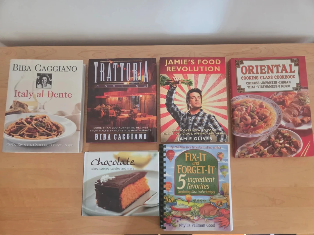 Bundle of 6 Cookbooks: Italian, Oriental, and More