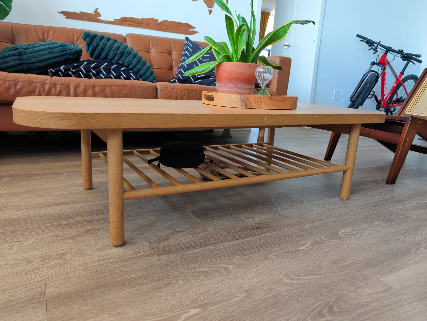 Wooden Coffee Table with Shelf - photo 2