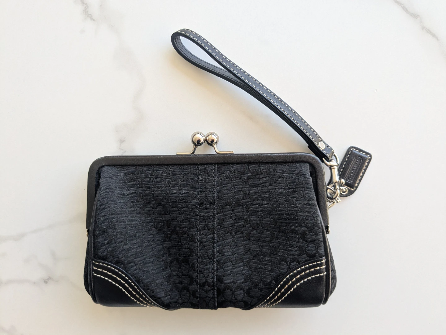 Coach Black Signature Wristlet Clutch - photo 2