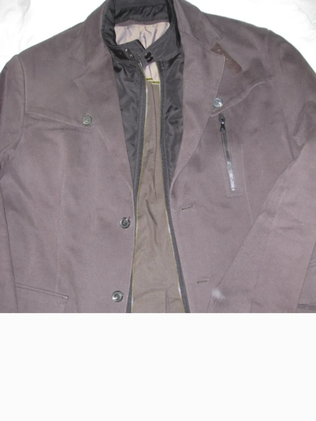 2 PC COAT BROWN VEST BLACK XL 44 42 JACKET Mens - photo 4