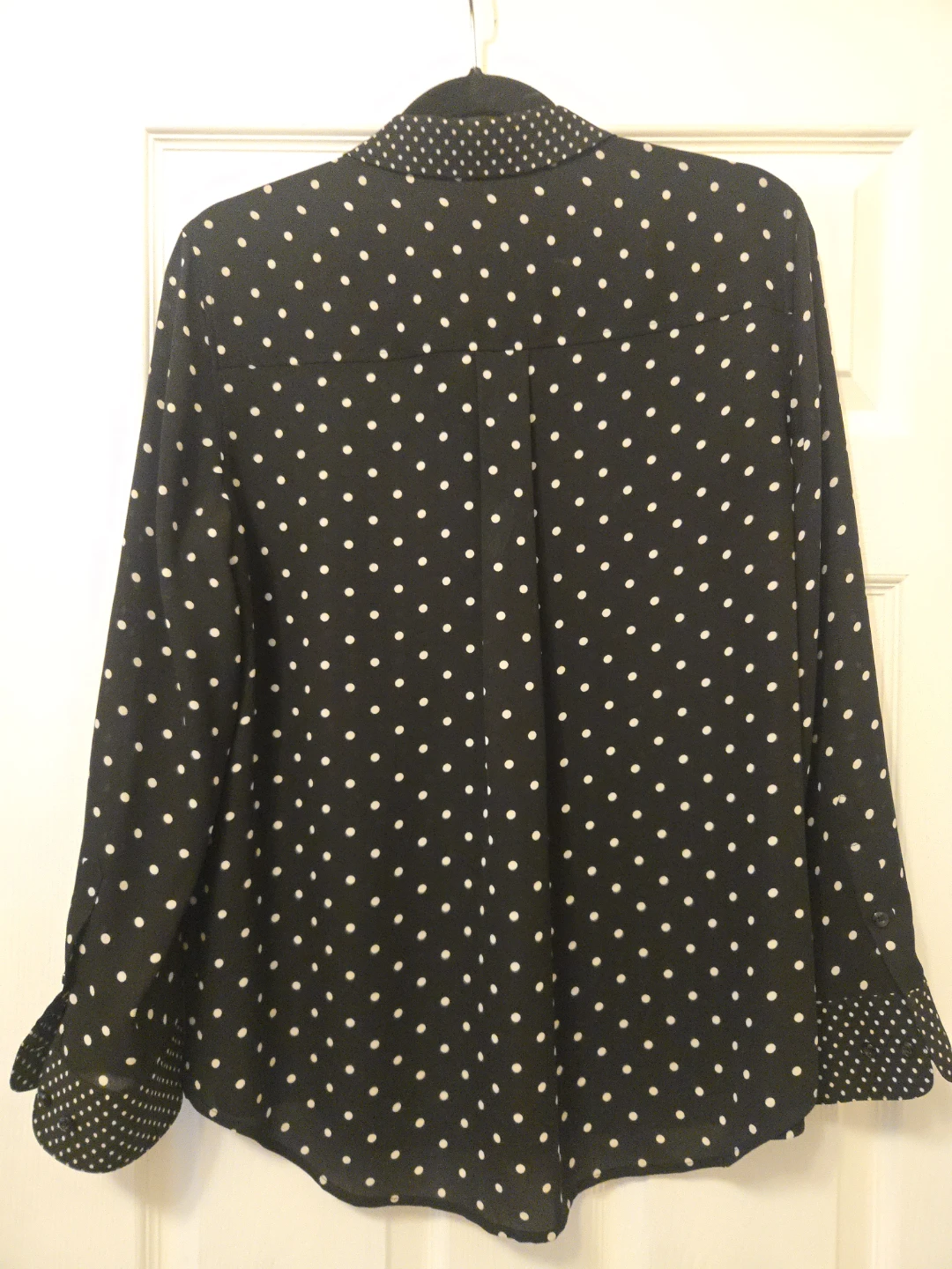 Investments Black & White Polka Dot Shirt Size M - photo 2