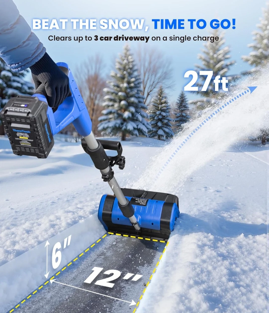 Thaw Tech Blue cordless snow shovel - photo 2