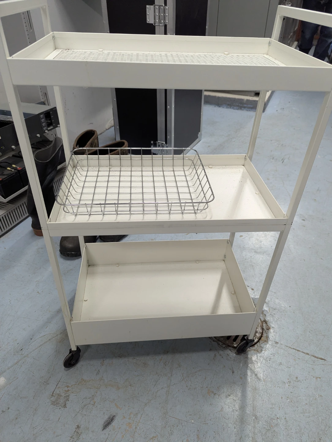 White 3-Tier Utility Cart with Wheels