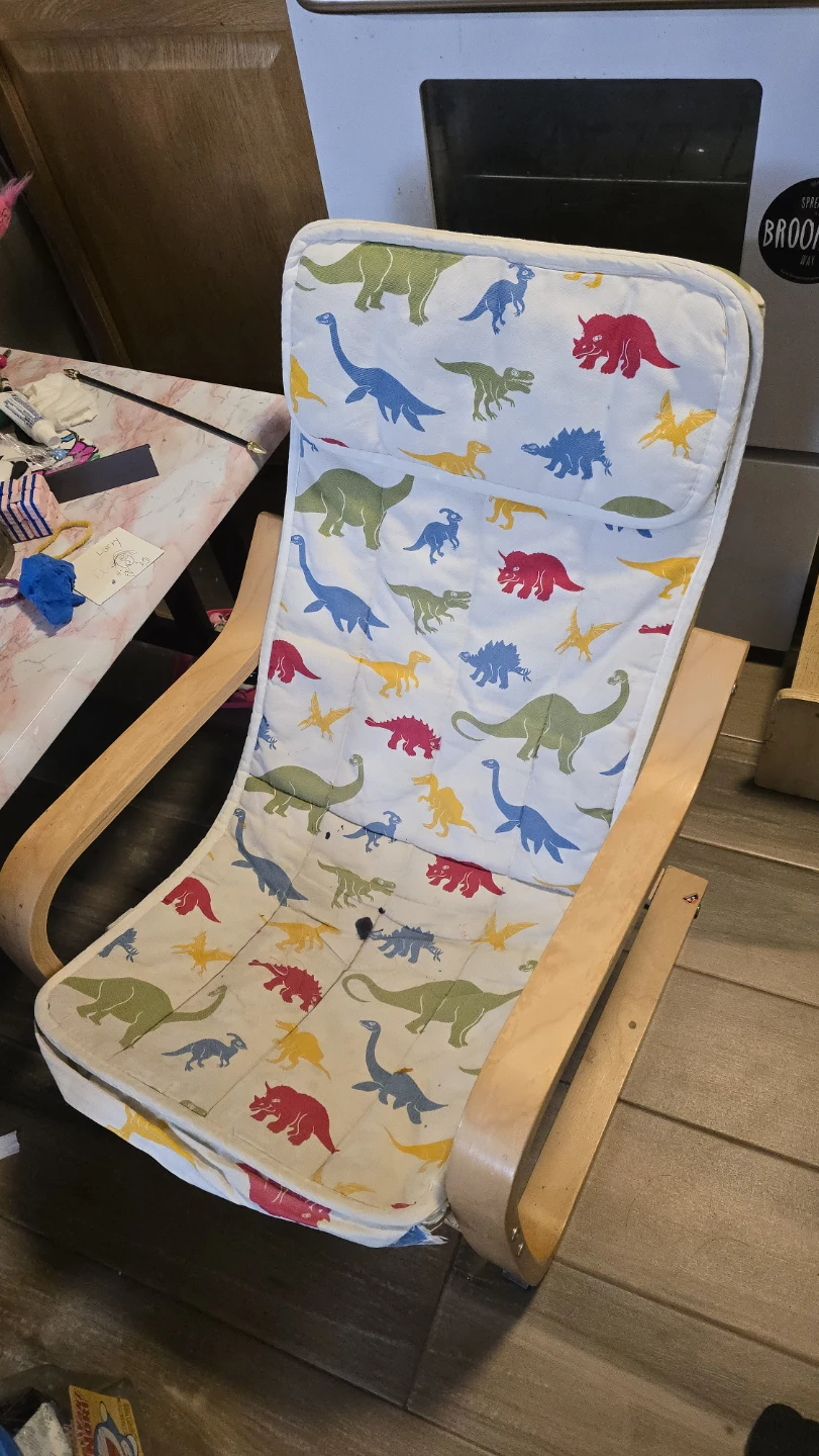 🥕 Kids Rocking Chair with Dinosaur Print Cushion 🥕