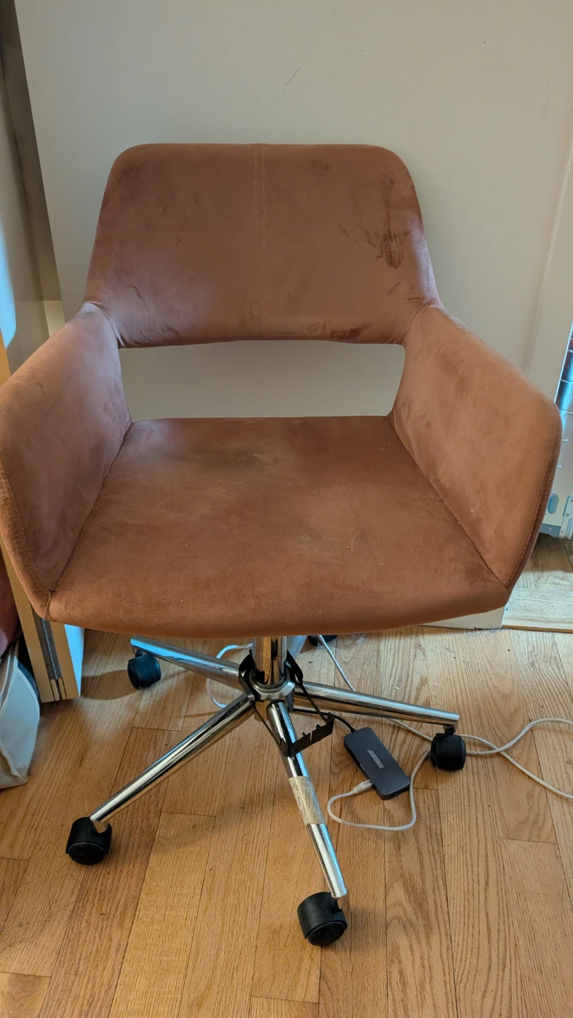 Pink Velvet Office Chair