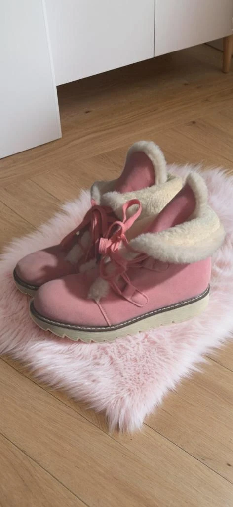 Pink Lace-Up Fur Lined Boots - photo 3