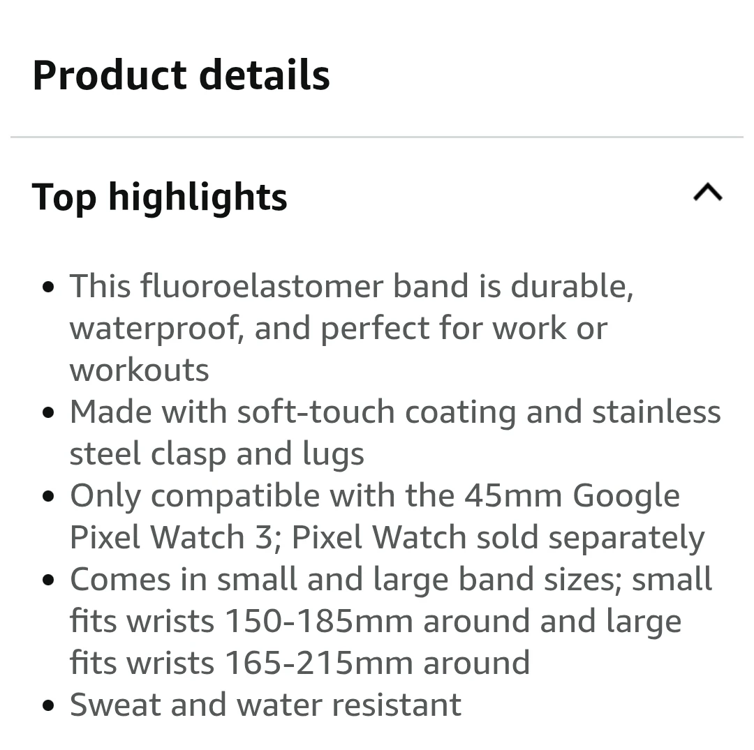 Google Pixel Watch Band Size Large - photo 5