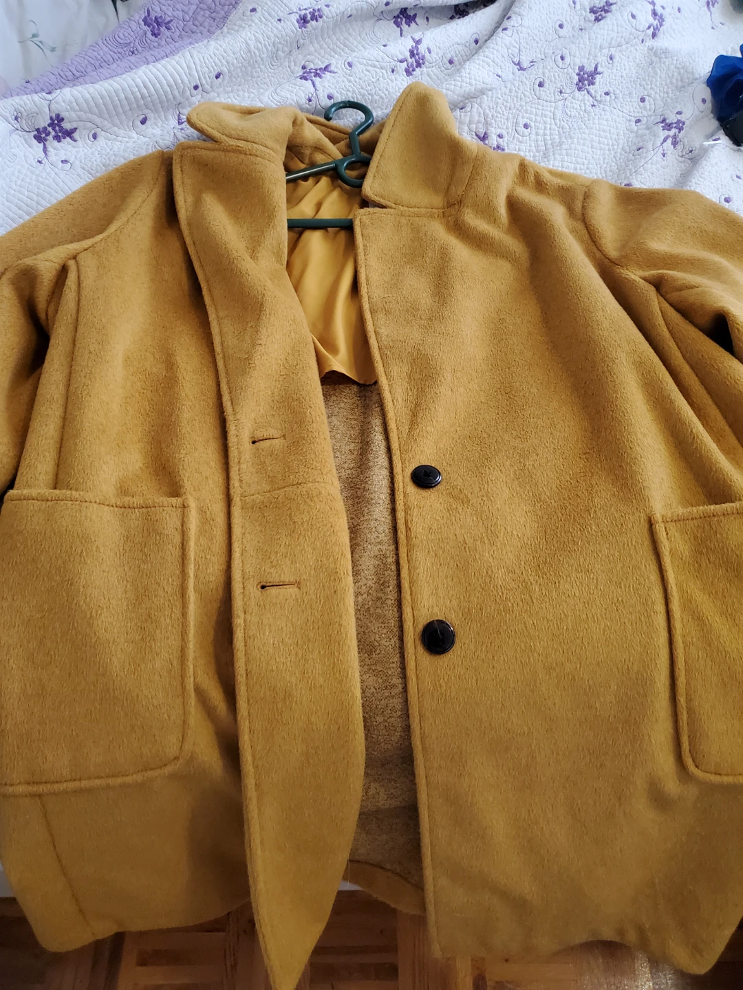 Old Navy Women's Mustard Yellow Wool Blend Coat Size 3X