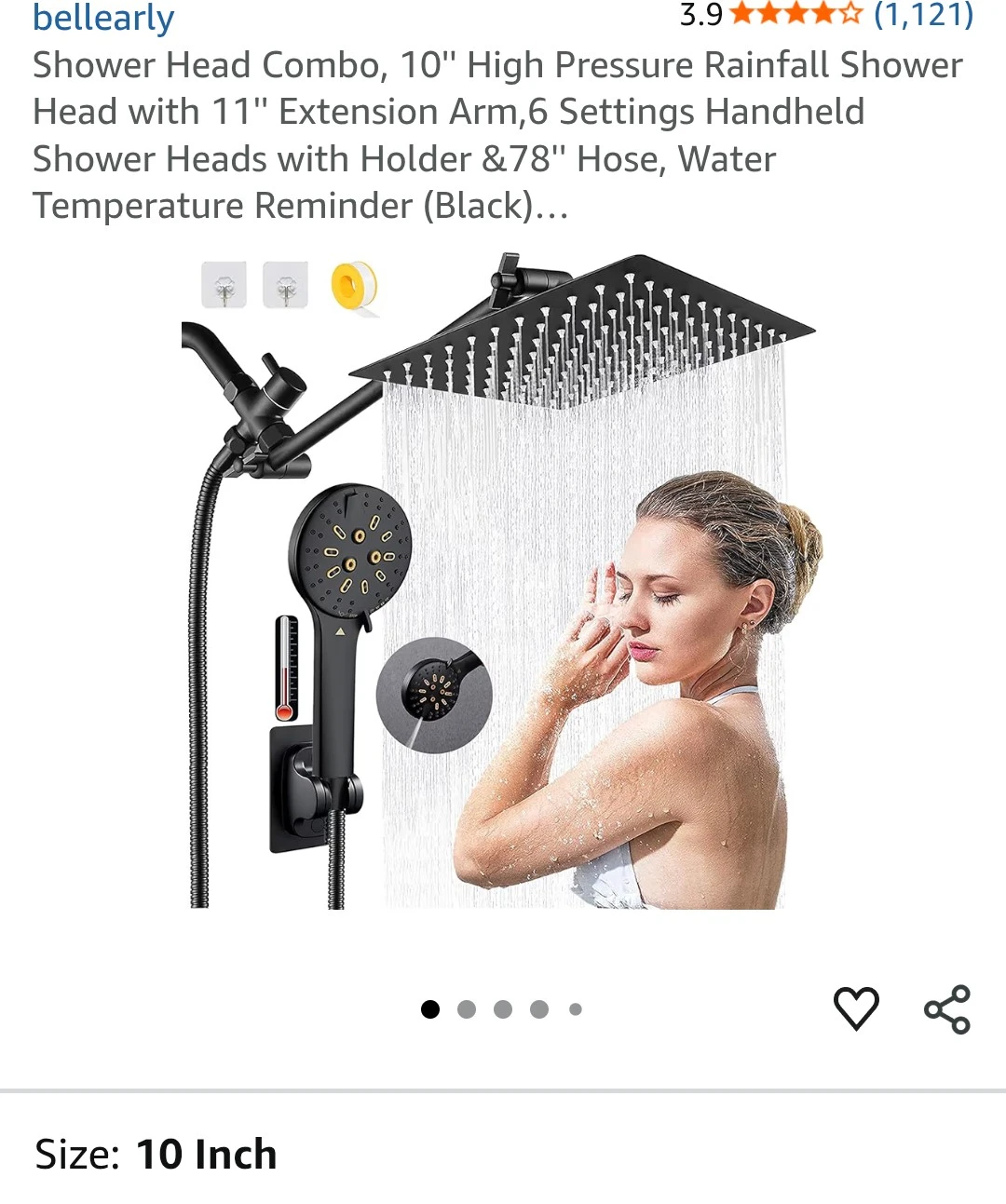 Rainfall Shower Head and Handheld Shower Combo - photo 4