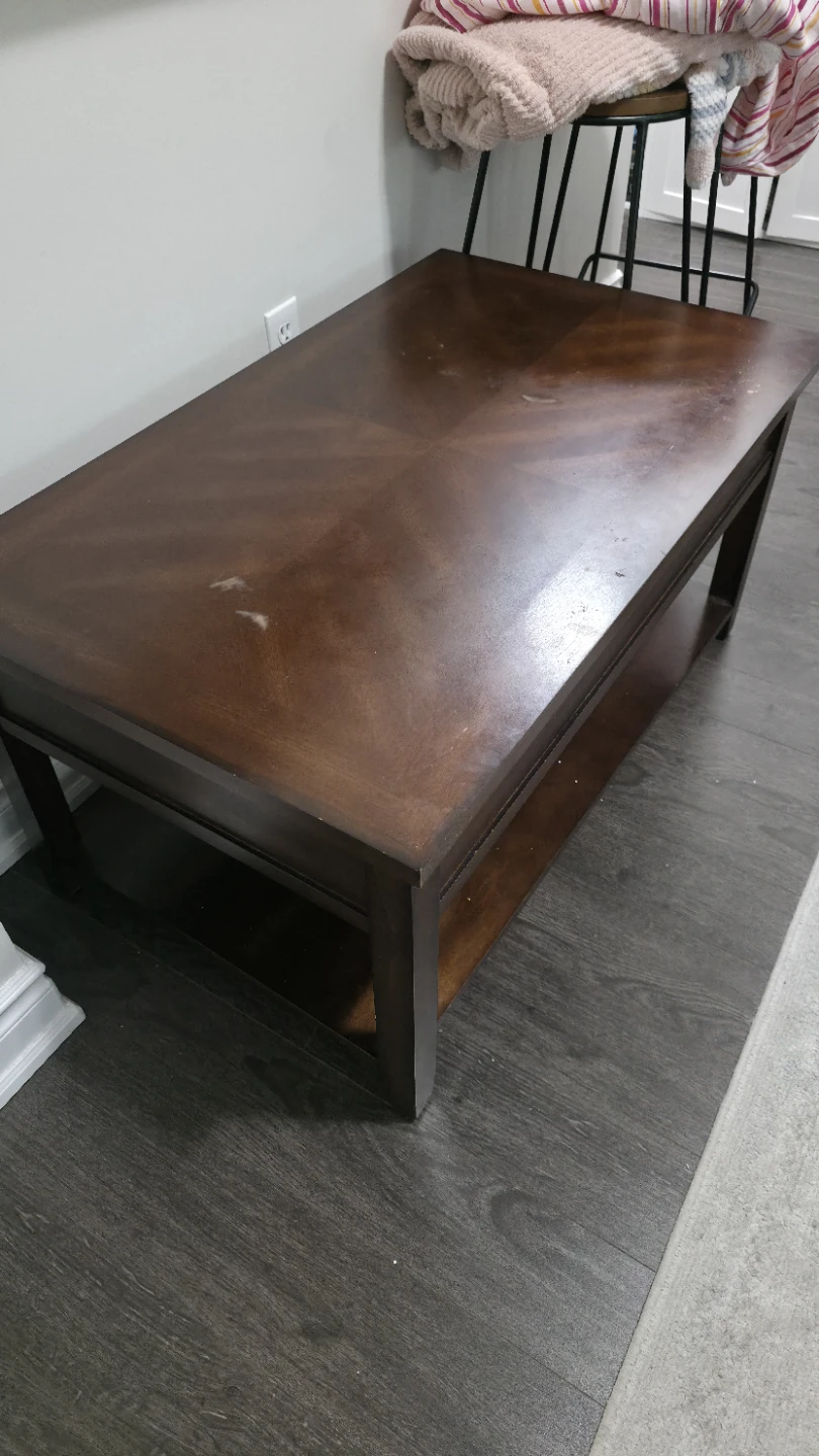 Dark Brown Coffee Table with Shelf