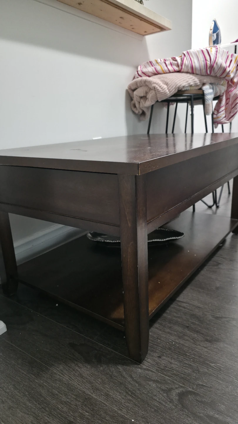 Dark Brown Coffee Table with Shelf - photo 2