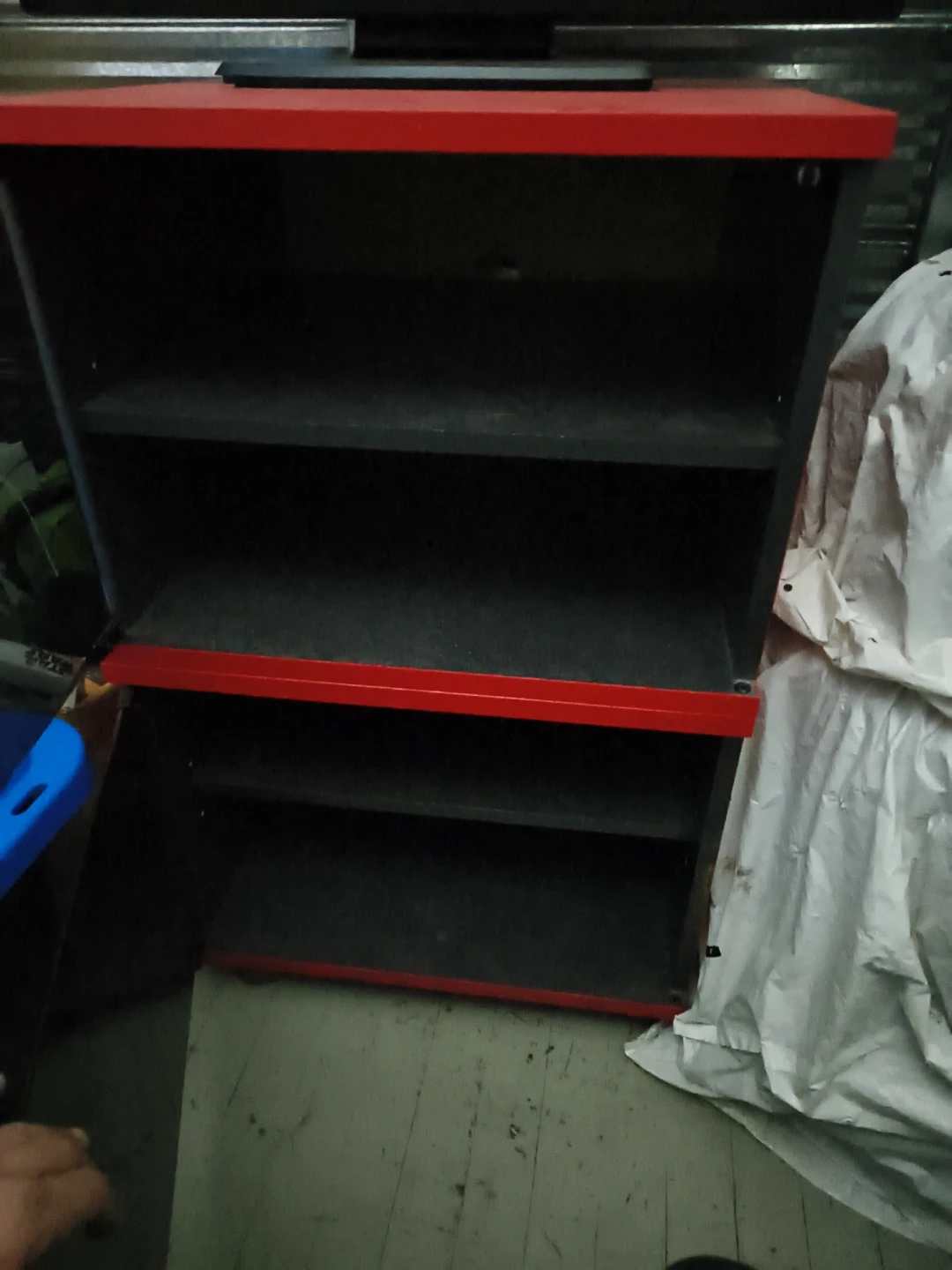 Red and Black Media Console Shelf Unit - photo 2