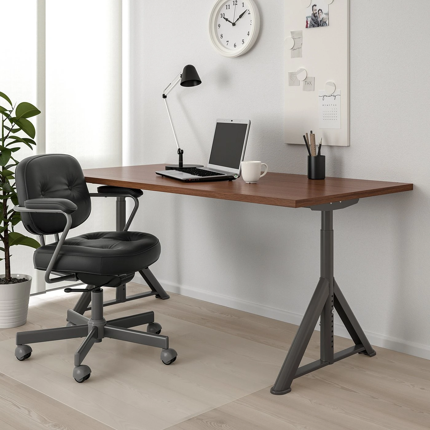 IKEA Adjustable Desk - Brown Wood Top
