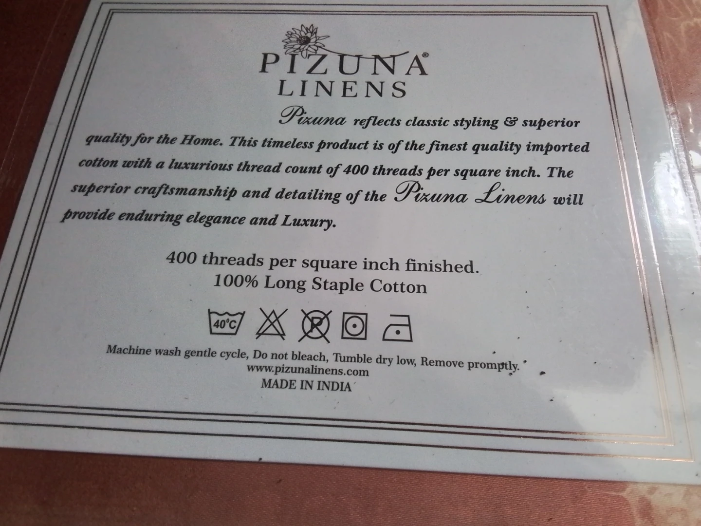 Pizuna Linens 400 Thread Count Queen Sheet Set - Coral - photo 5