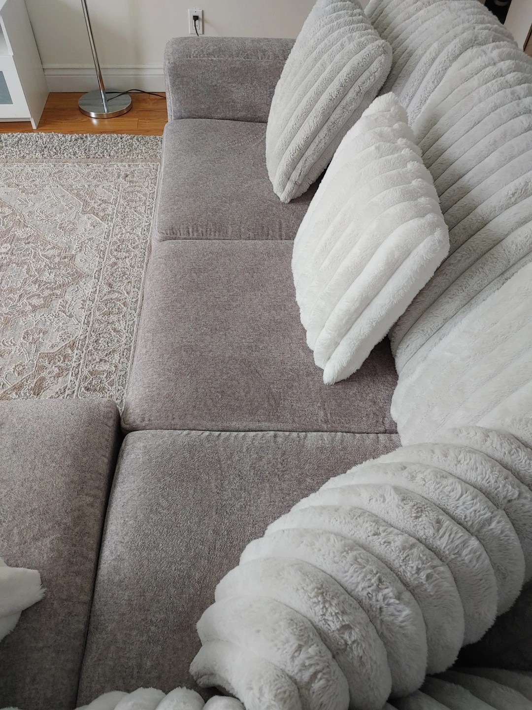 The Brick Grey Sectional Sofa with Plush Throw Pillows - photo 4
