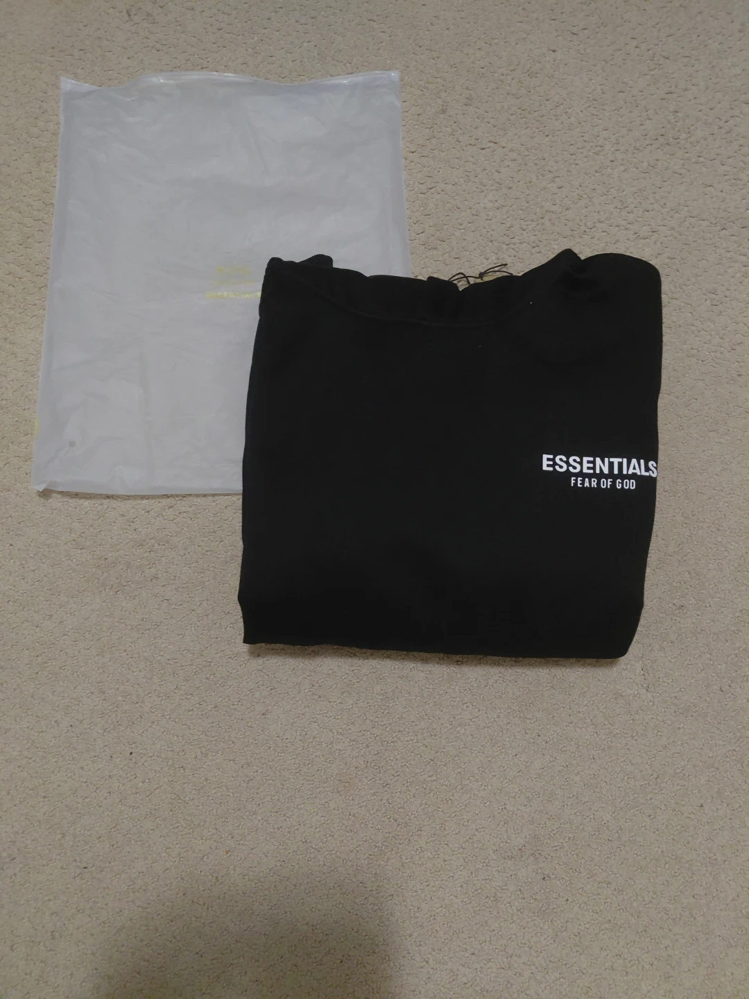 Essentials Fear of God Black Hoodie - Size L