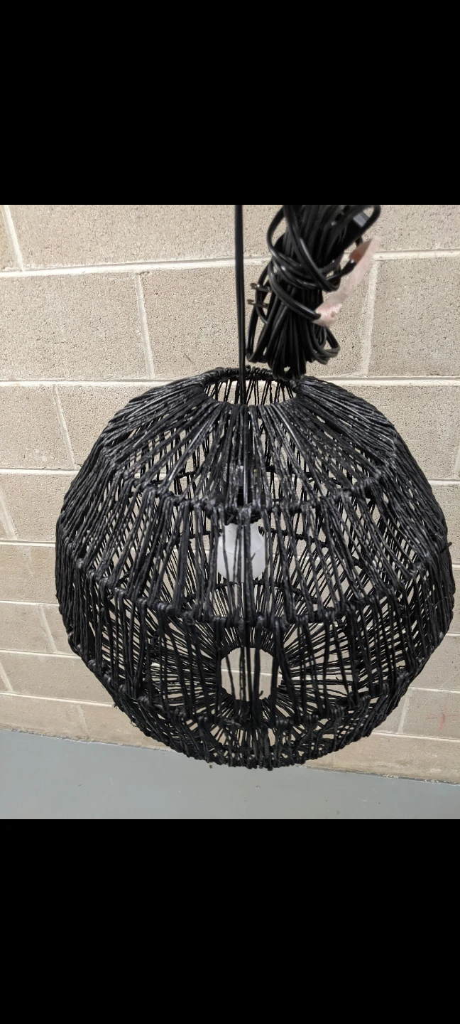 Black Woven Pendant Light Fixture