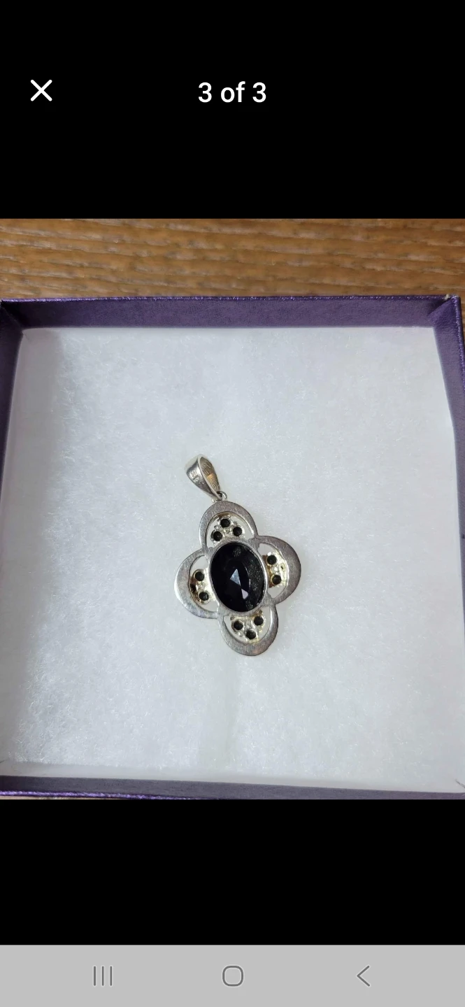 Himalayan Gems Sterling Silver Black Spinel Pendant - photo 2