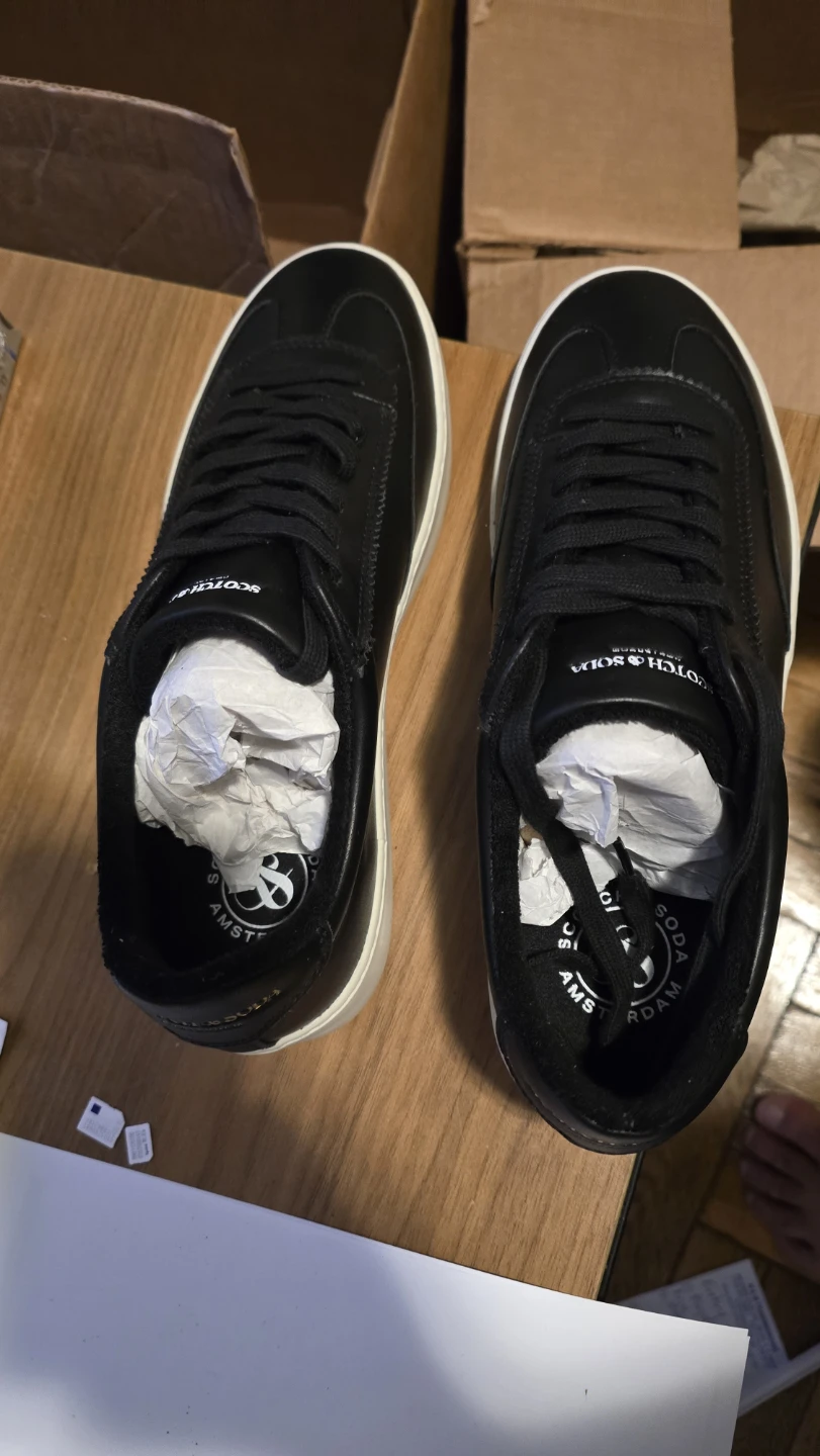 SCOTCH & SODA Plakka Black Leather Sneakers Size 42 - photo 2
