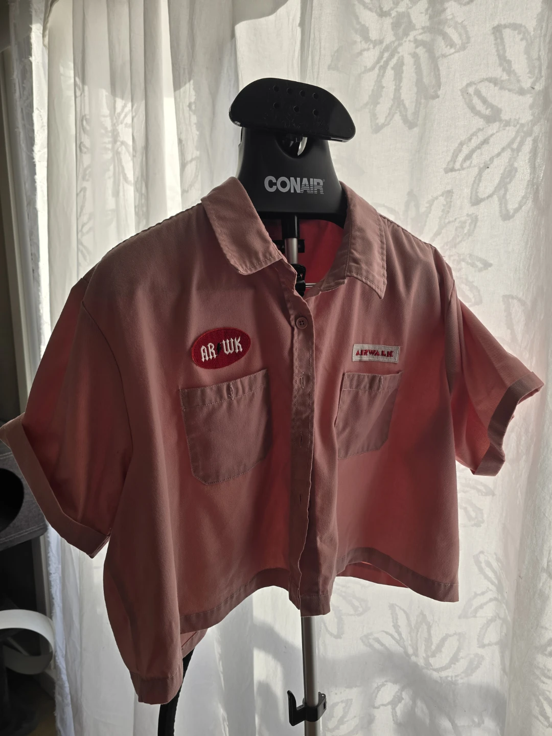 Airwalk Short Sleeve Button Up Shirt - Pink - XXL