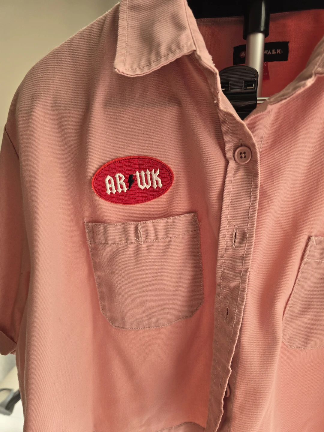 Airwalk Short Sleeve Button Up Shirt - Pink - XXL - photo 3