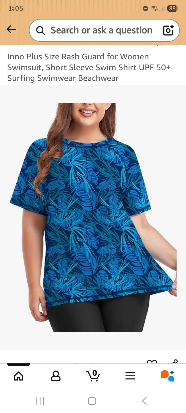 BNWT Plus-Size Short-Sleeves Rash Guard Top - photo 5