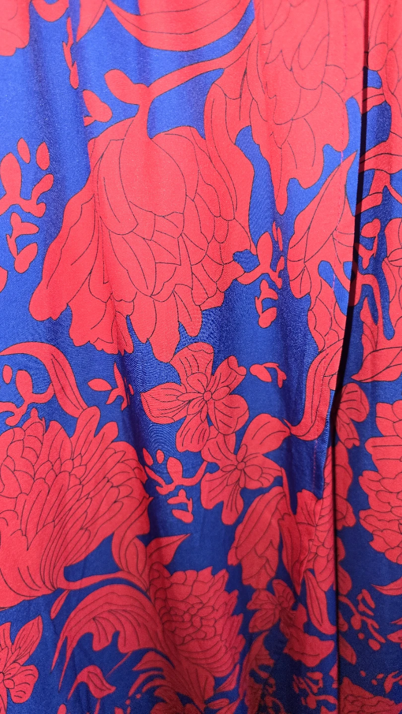 Women's Floral Print Maxi Dress - Red/Blue - photo 2