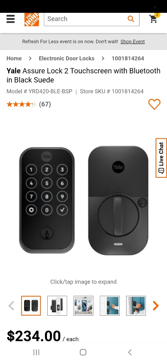 Yale Assure Lock 2 Touchscreen Smart Lock - Black Suede - photo 2