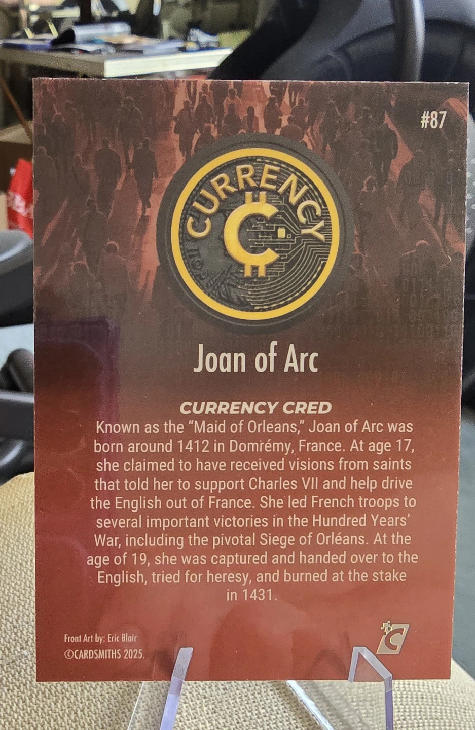 Currency Cred Joan of Arc Trading Card #87 Crystal Sparkle - photo 2