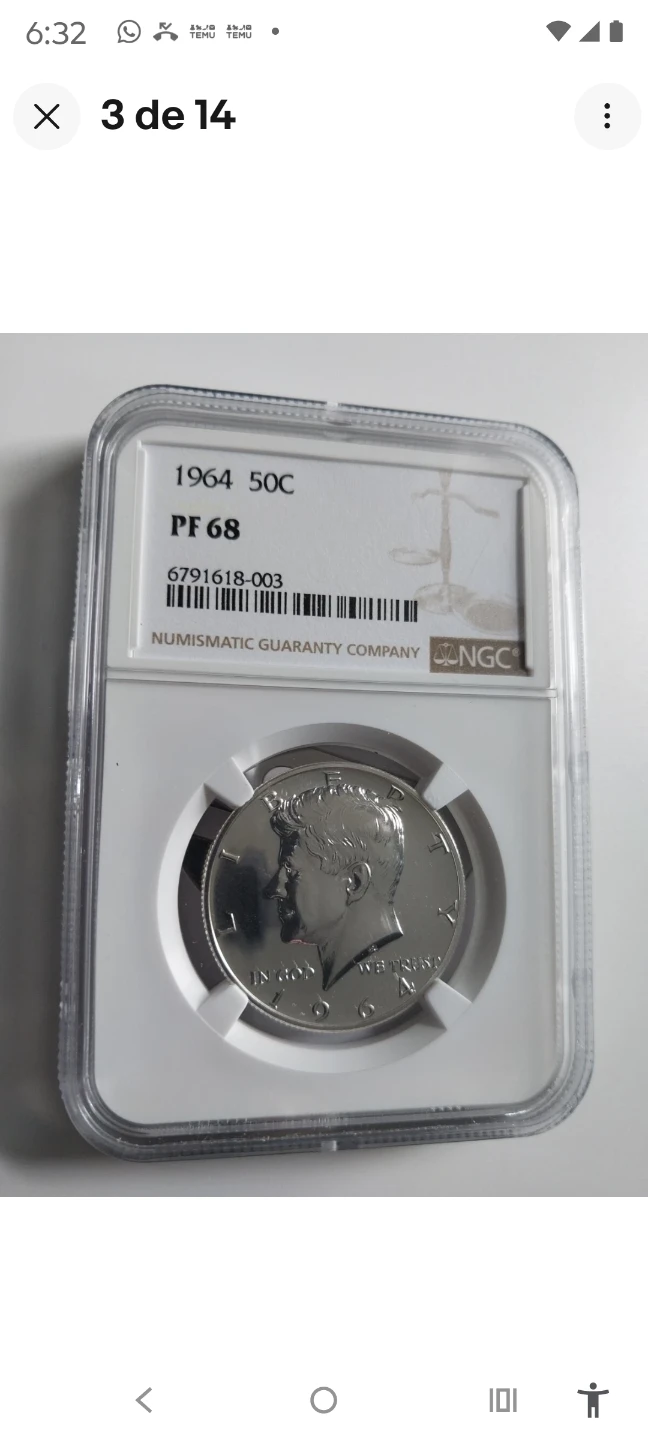 1964 NGC PF 68 Kennedy Silver Half Dollar