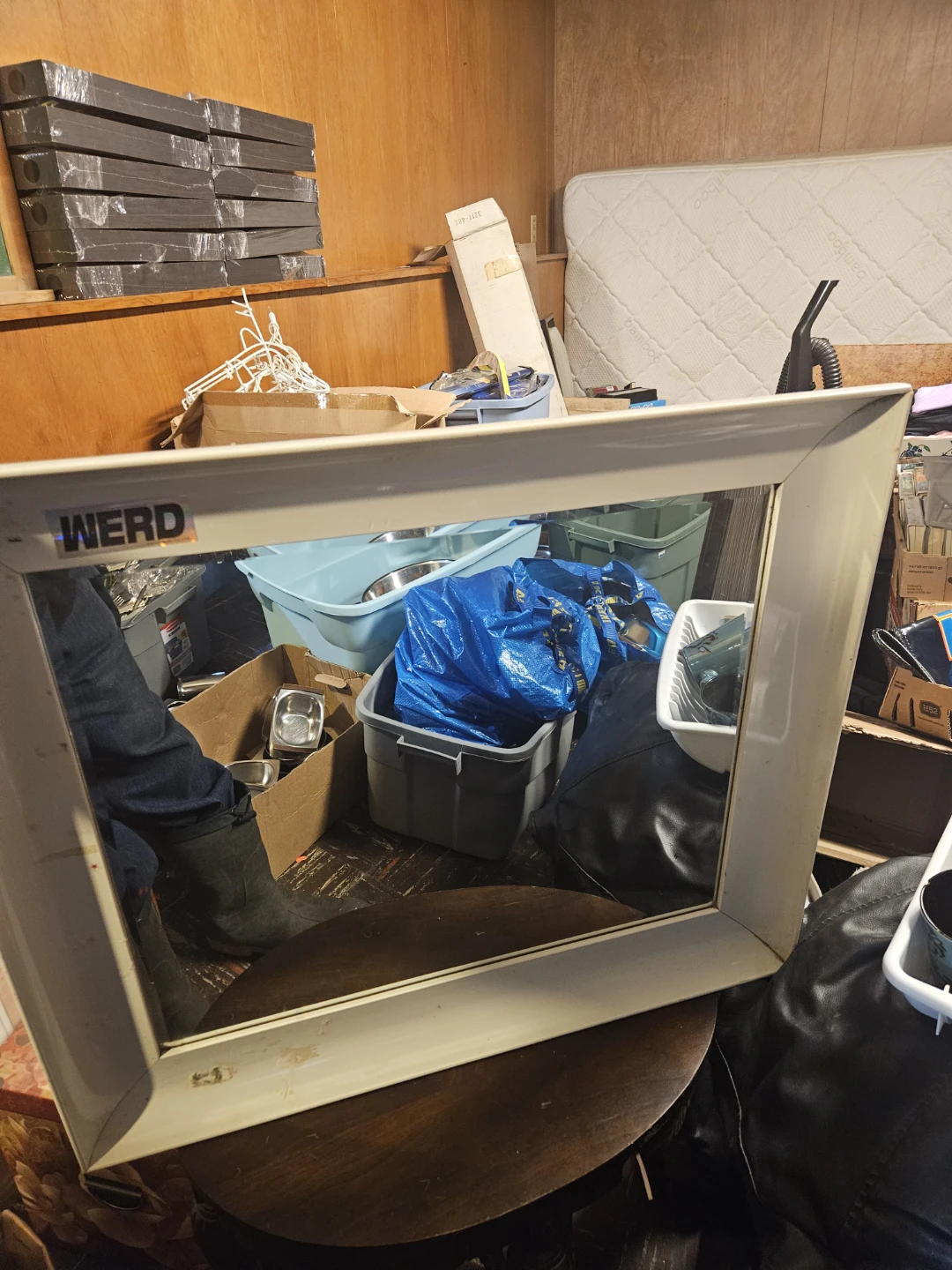 White Framed Mirror - photo 2