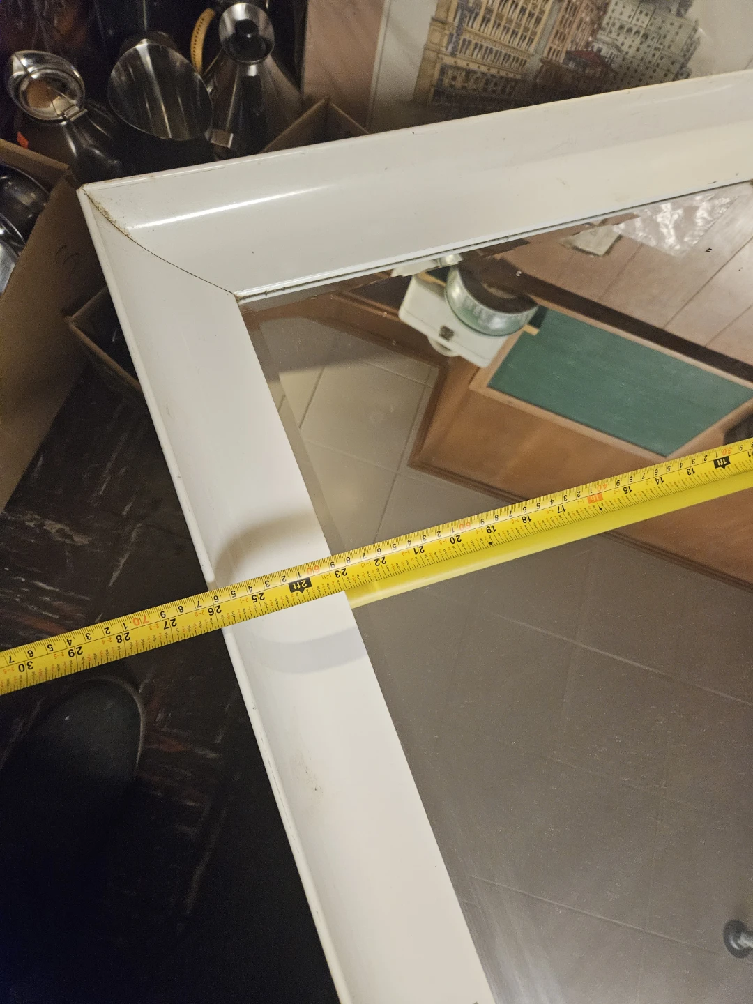 White Framed Mirror - photo 5