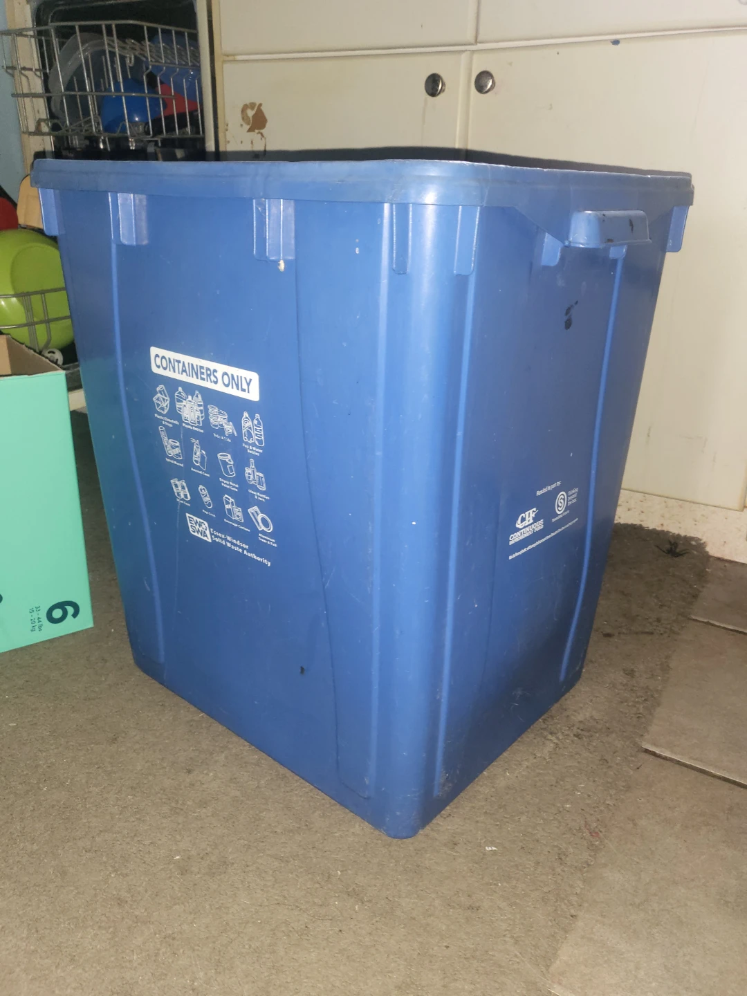 Blue Recycling Bin - Containers Only