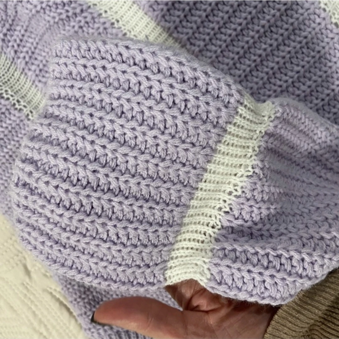 ASOS Petite Lavender & Cream Striped Knit Sweater - photo 5