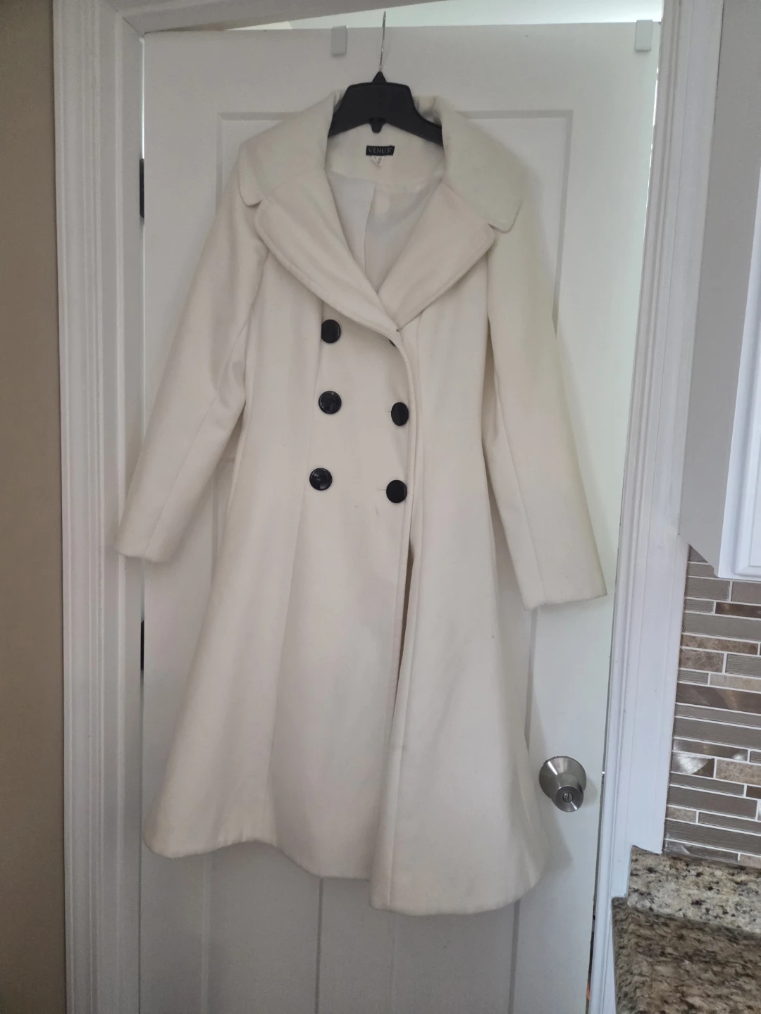 Venus Double Breasted Coat - White