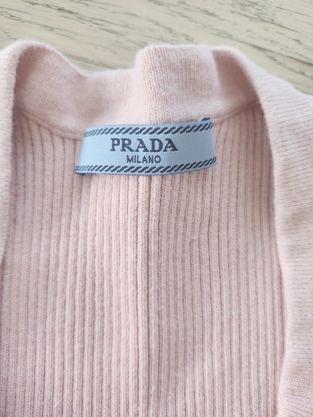 Prada Pink Ribbed Knit Short Sleeve Top with Zipper - photo 2