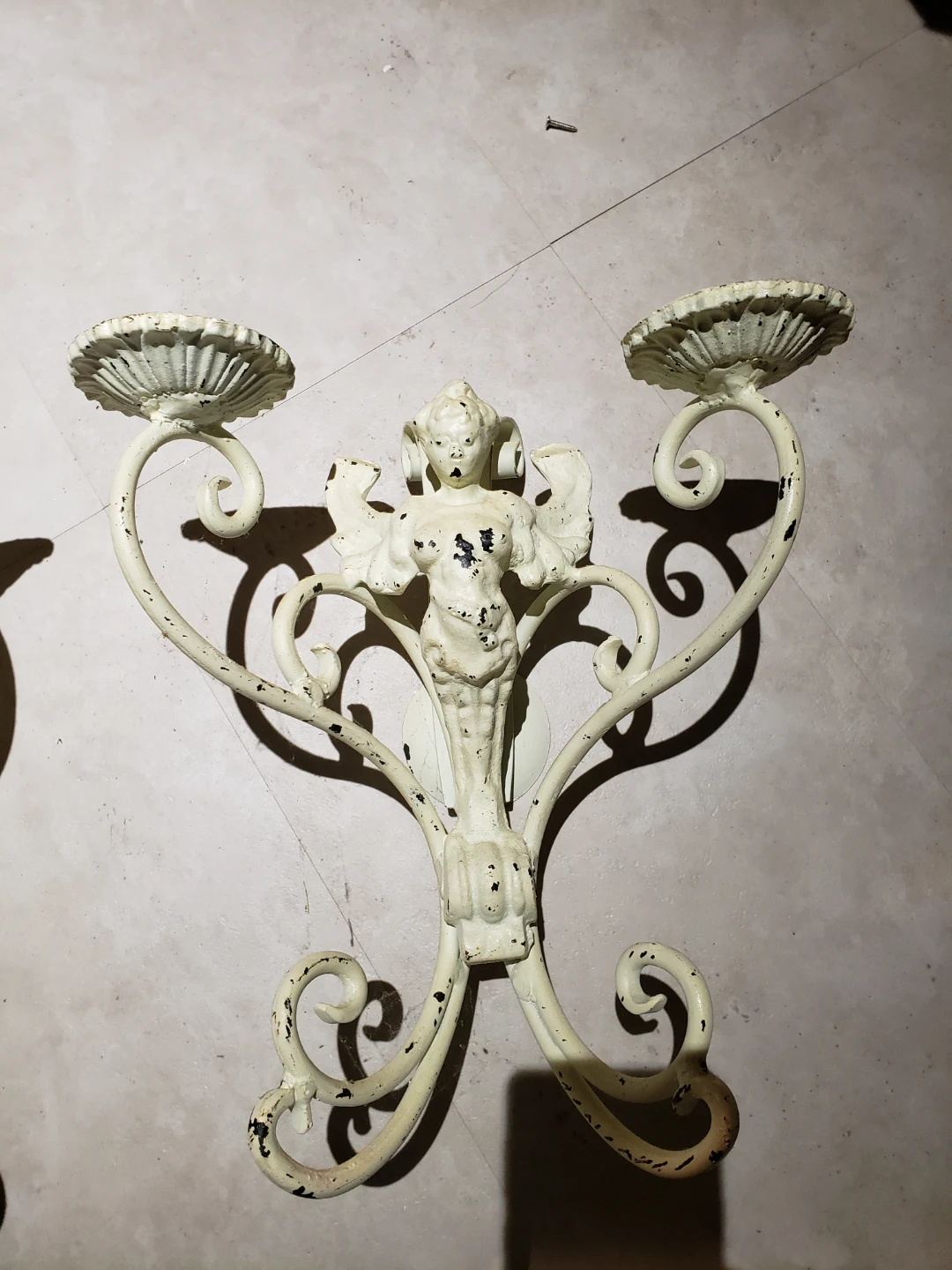 Pair of Vintage Angel Cherub Wall Sconces - photo 2