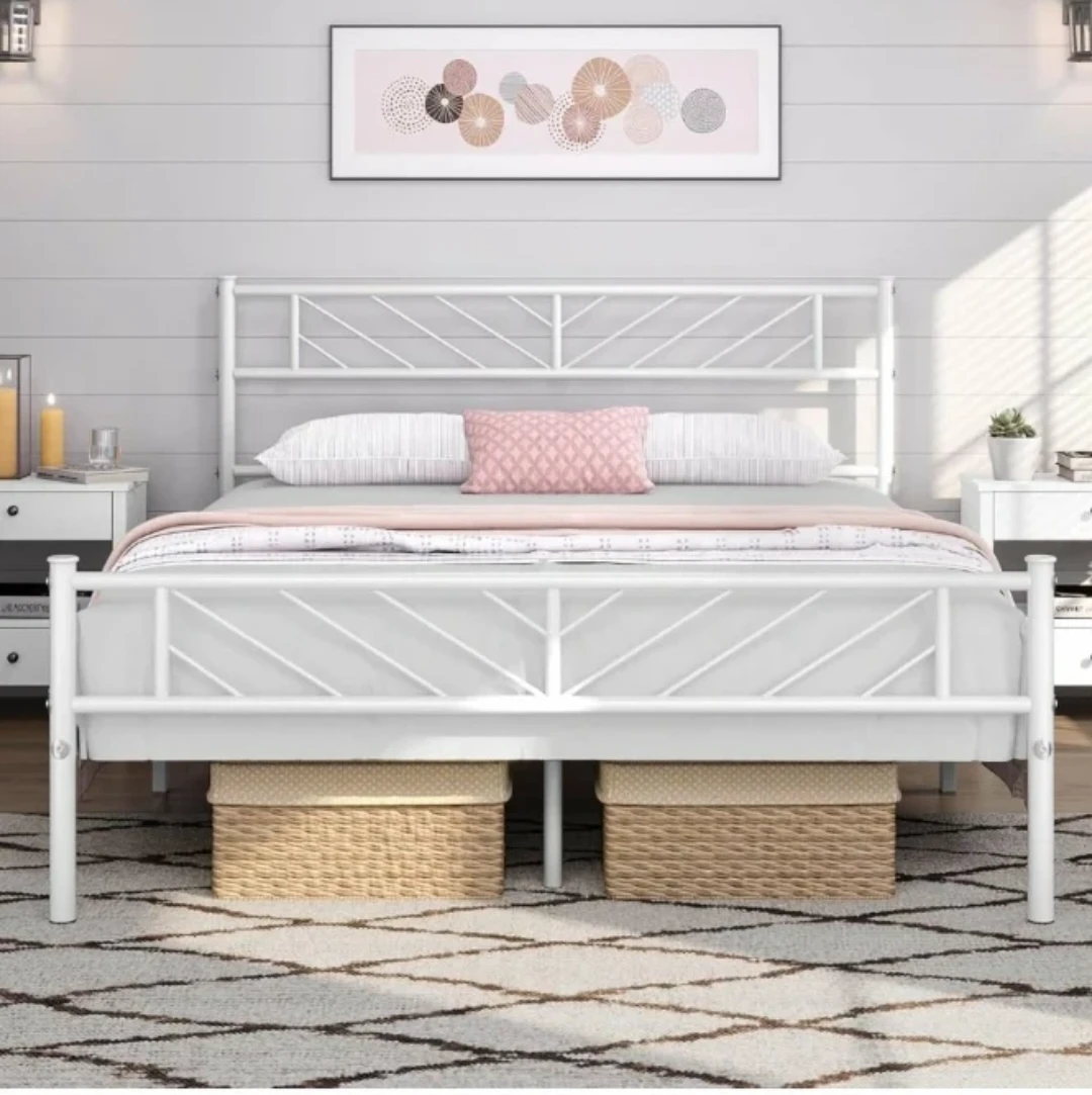 ✨ FULL SIZE White Metal Bed Frame - ALREADY DISASSEMBLED! ✨
