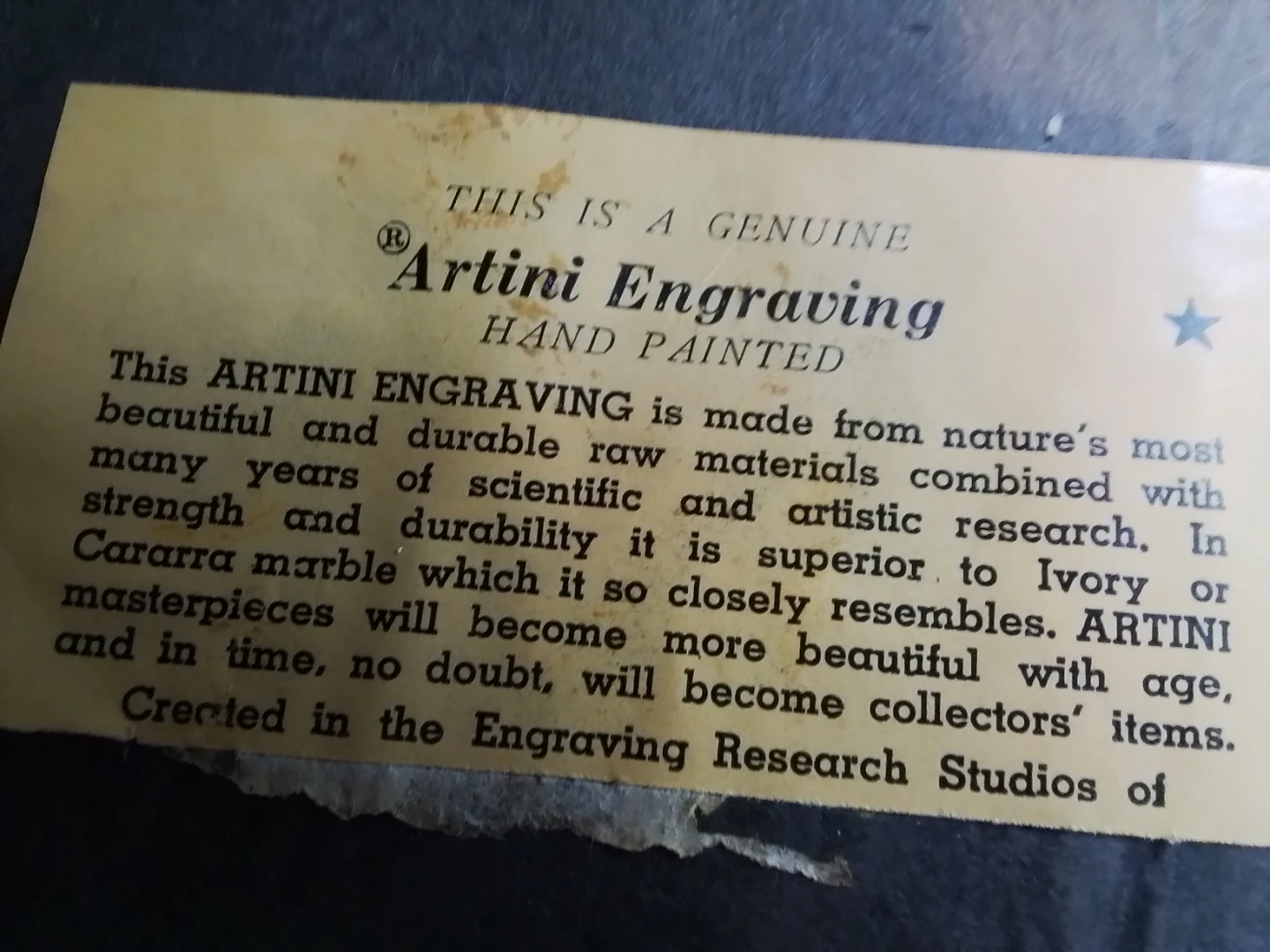 Genuine Artini Engraving Hand Painted on Carrara Marble - photo 5
