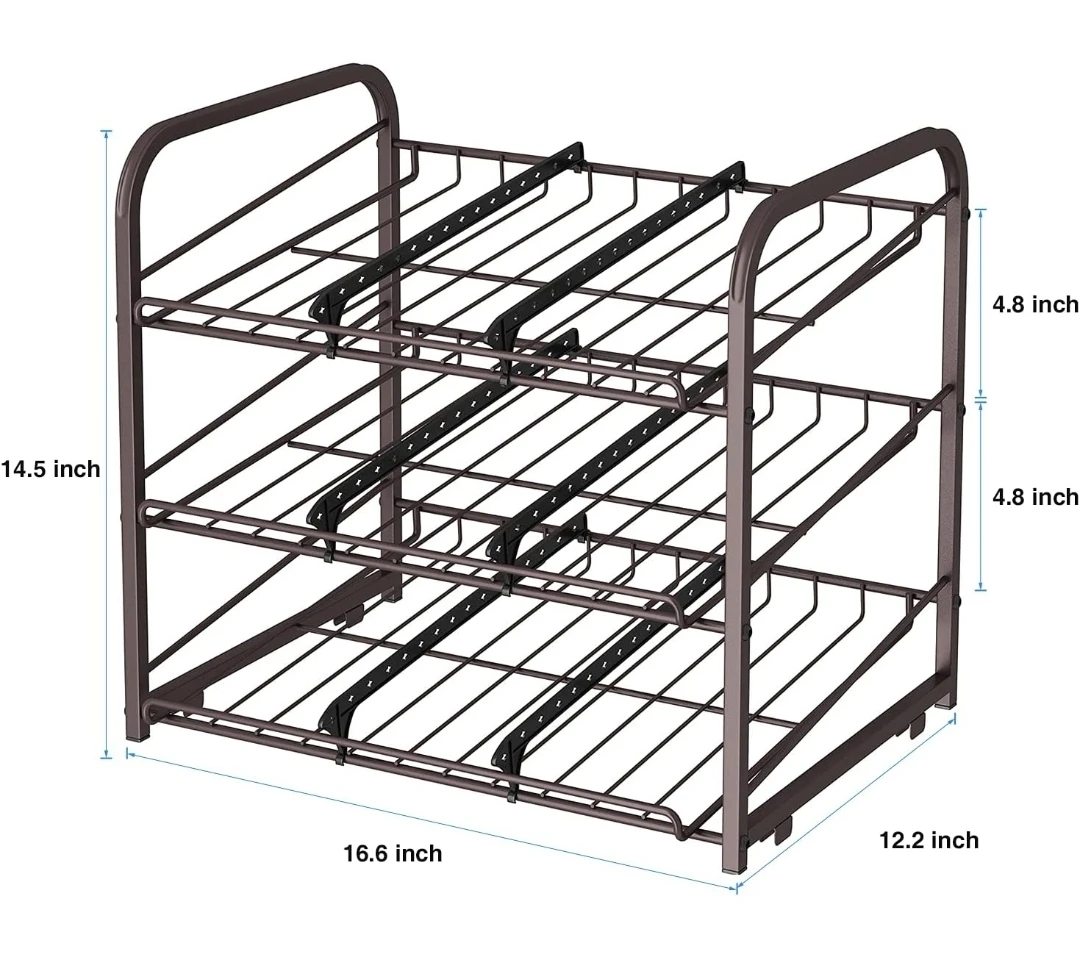 3 Tier Stackable Can Organizer Rack - Bronze - photo 3
