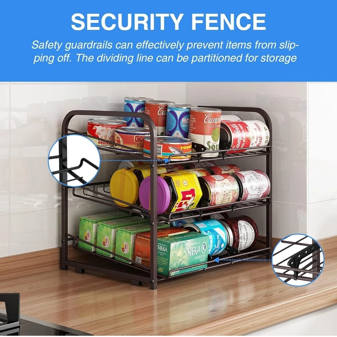 3 Tier Stackable Can Organizer Rack - Bronze - photo 5