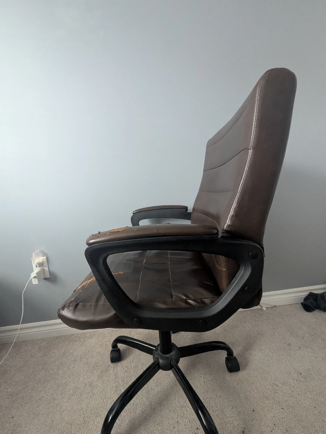 Brown Faux Leather Office Chair - photo 3