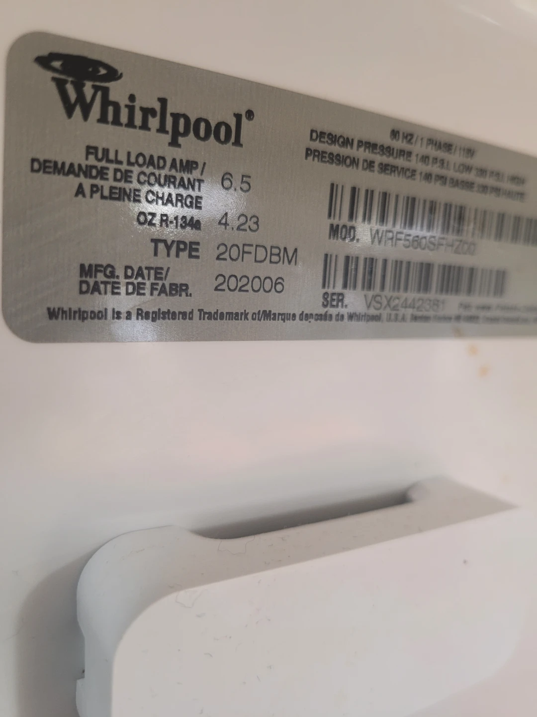 Whirlpool French Door Refrigerator WRF560SFHZ00 - photo 3