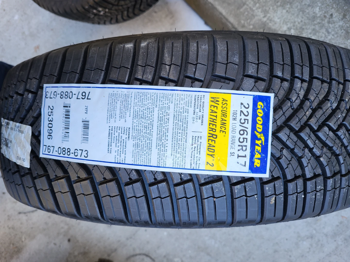 2 Brand New Goodyear Assurance 225/65R17