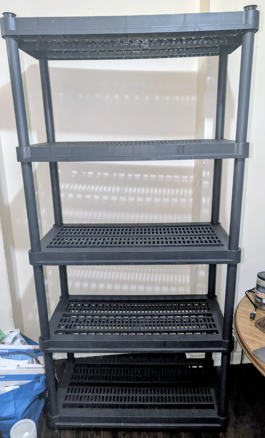 Black 5-Tier Plastic Shelving Unit