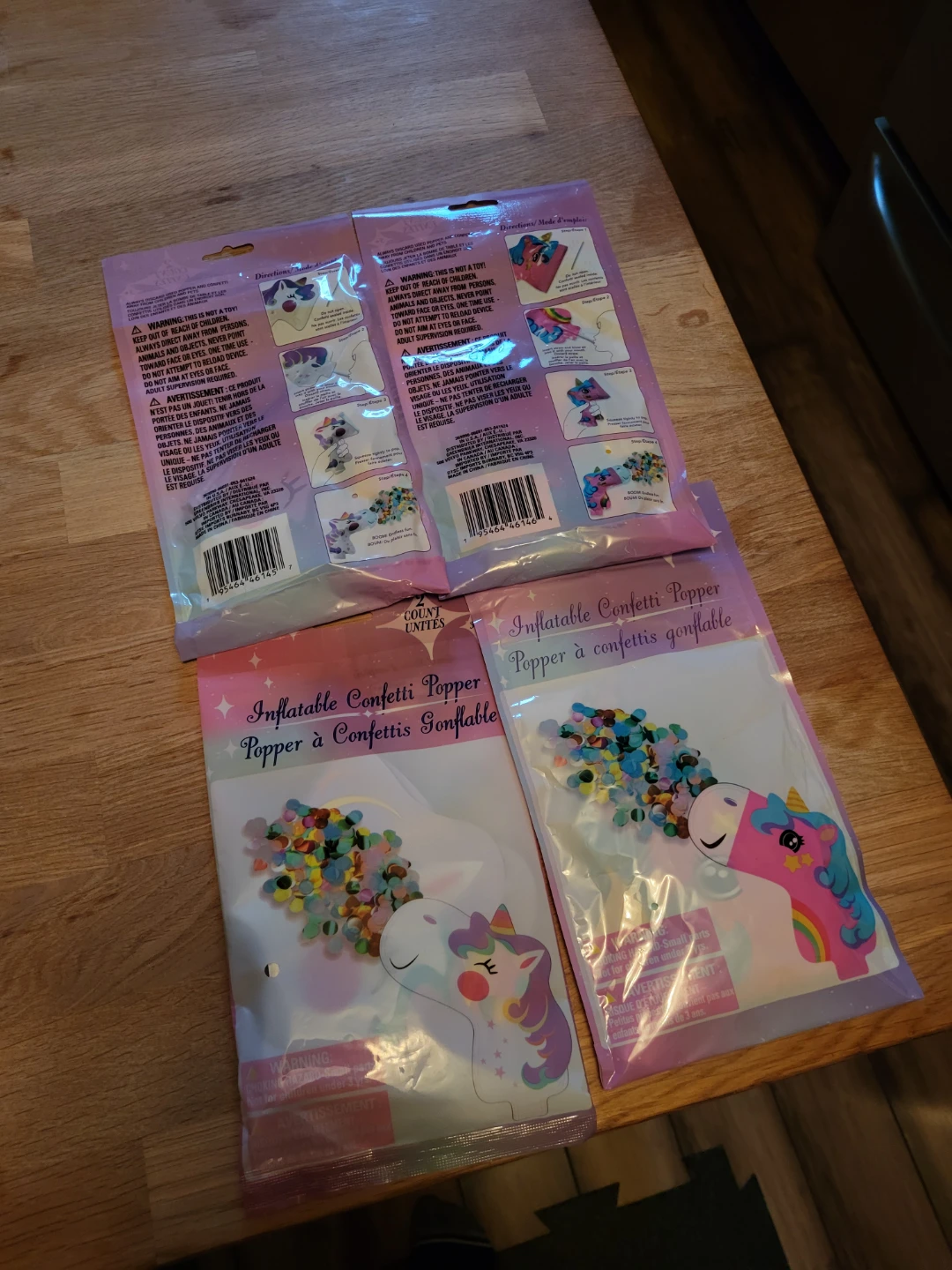 Inflatable Confetti Poppers (2 Count) - Unicorn Theme