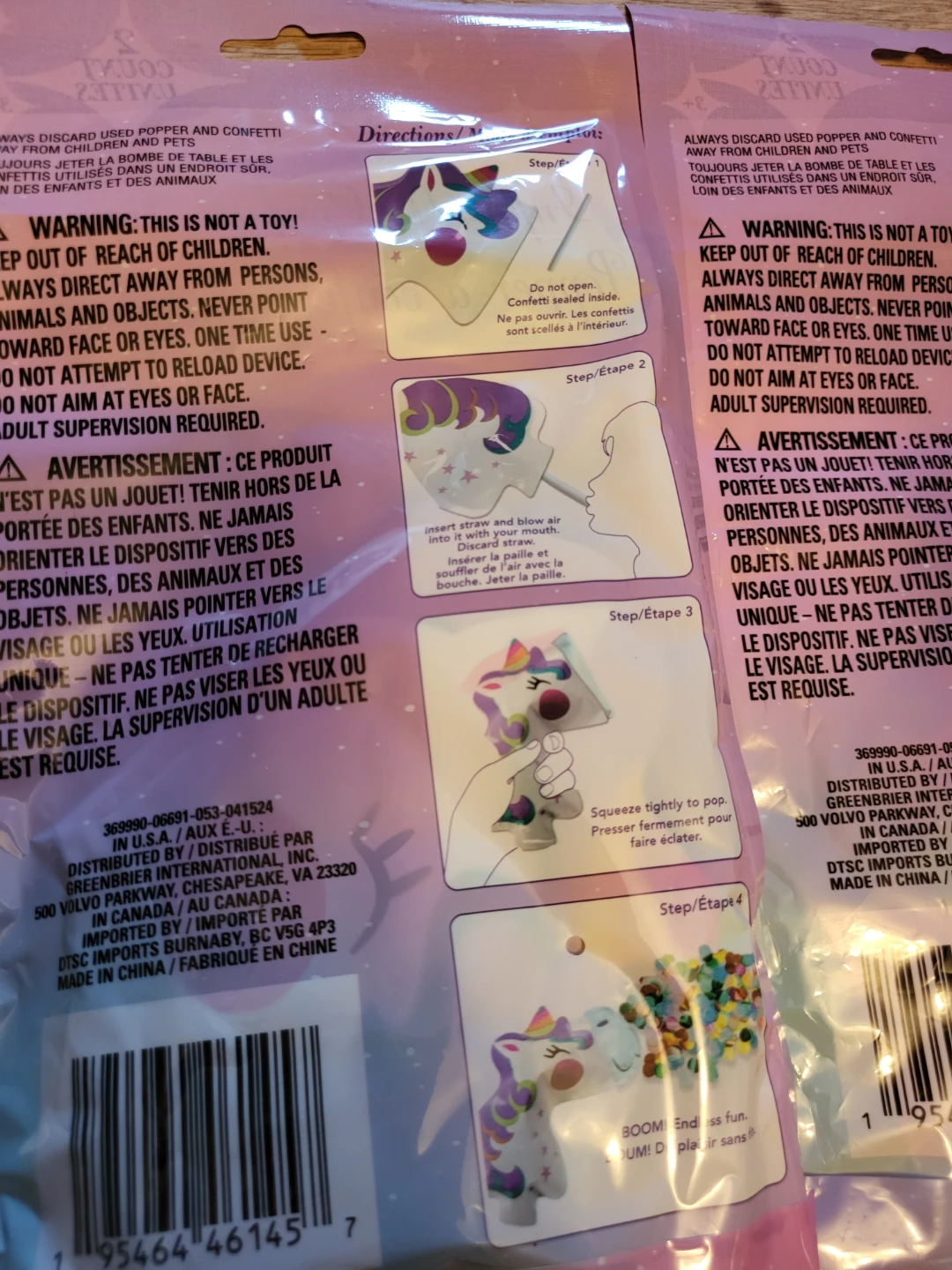 Inflatable Confetti Poppers (2 Count) - Unicorn Theme - photo 3