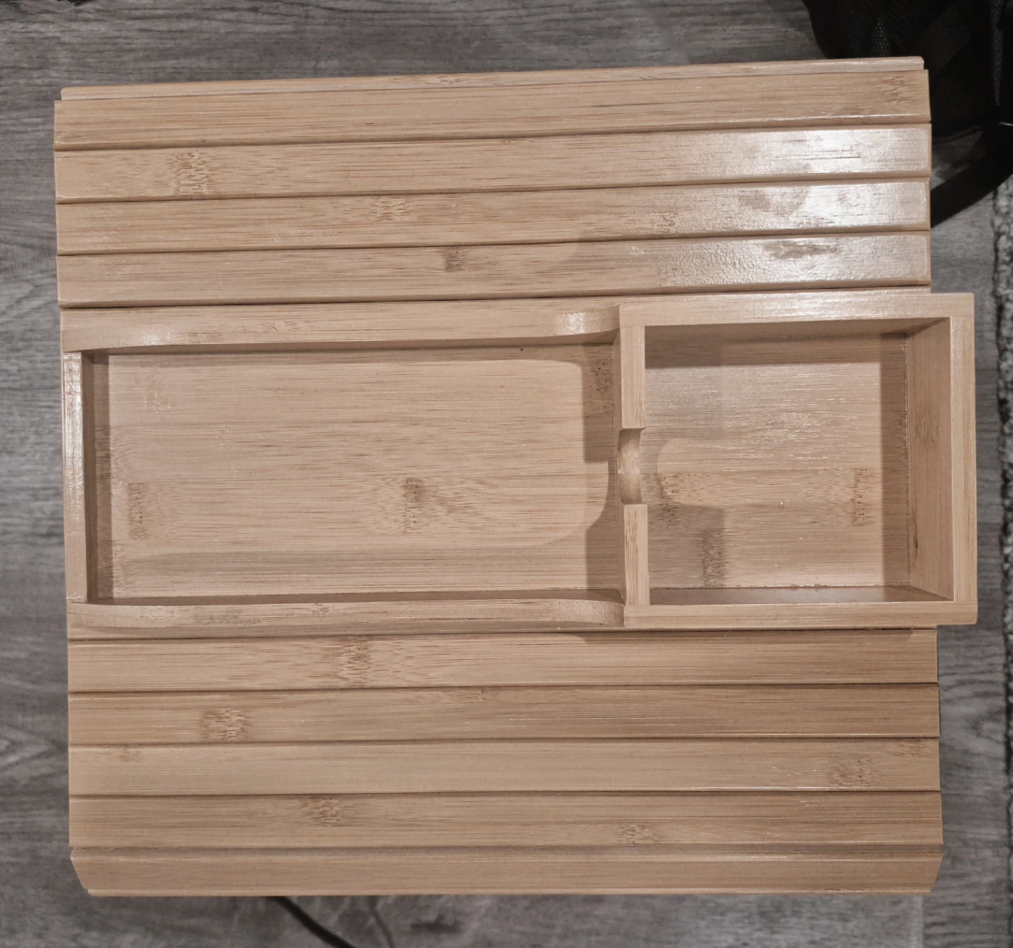 Foldable Wooden Armrest Tray with Cup, Couch Organizer - photo 3