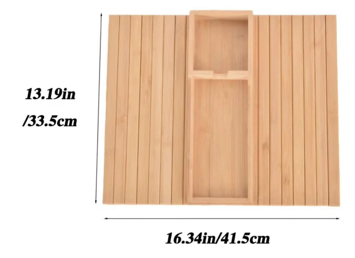 Foldable Wooden Armrest Tray with Cup, Couch Organizer - photo 4