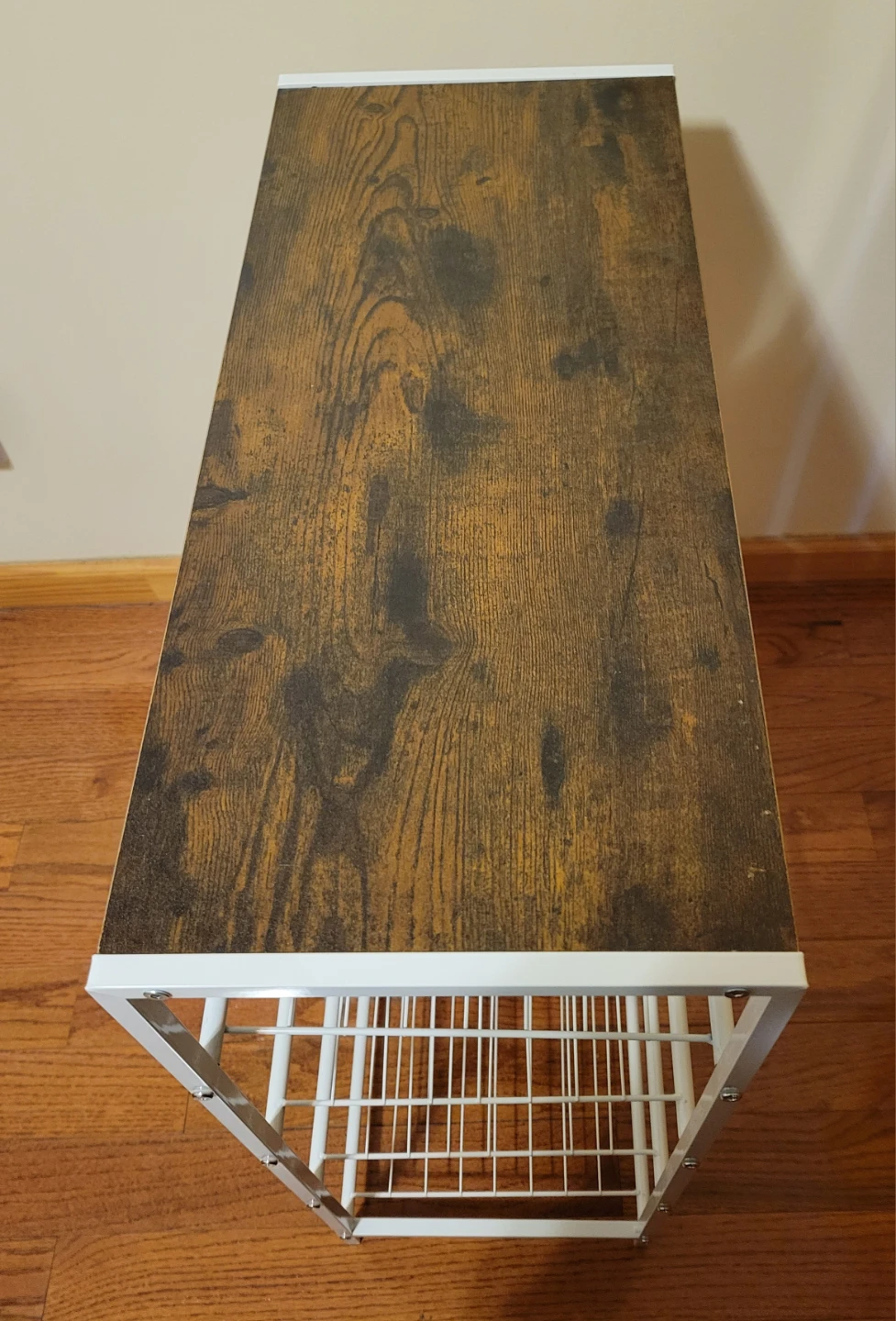 4-Tier Metal and Wood Shoe Rack. New, never used - photo 2